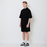 Men Waffle Knit Shorts - Black - SM2502028C