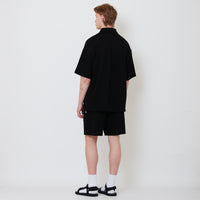 Men Waffle Knit Shorts - Black - SM2502028C