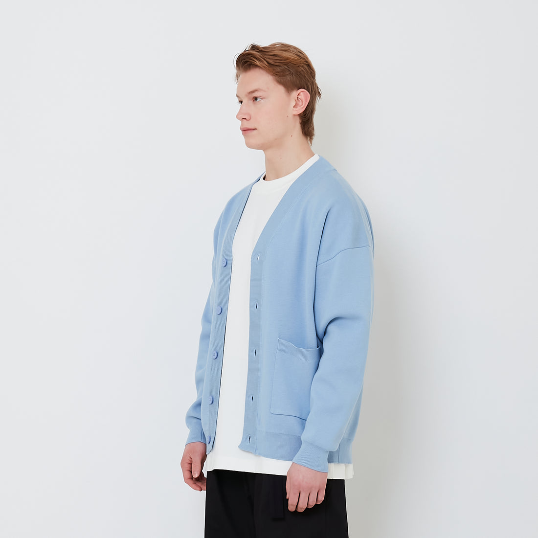 Men Oversized Cardigan - Violet - SM2502037A