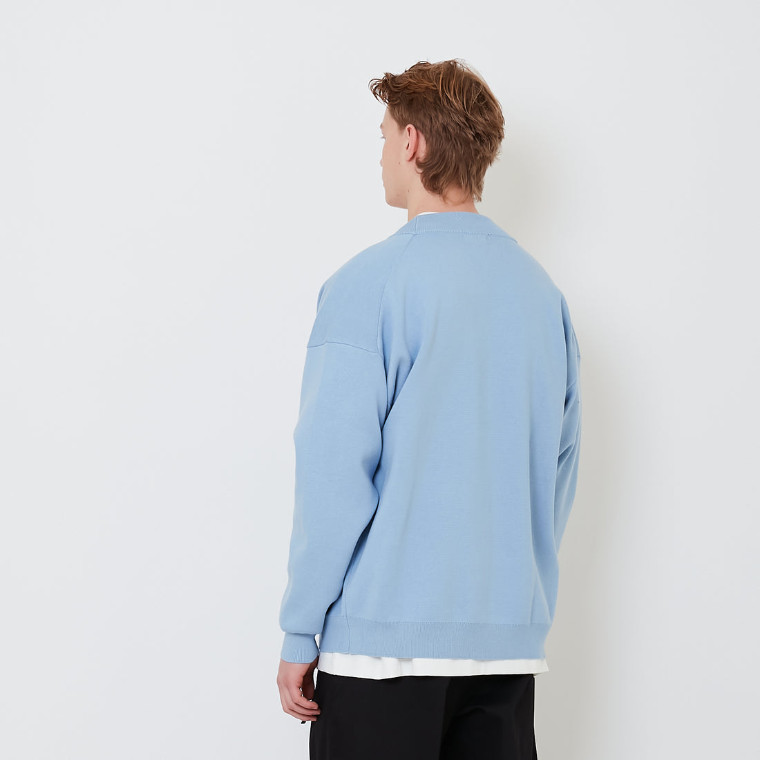 Men Oversized Cardigan - Violet - SM2502037A