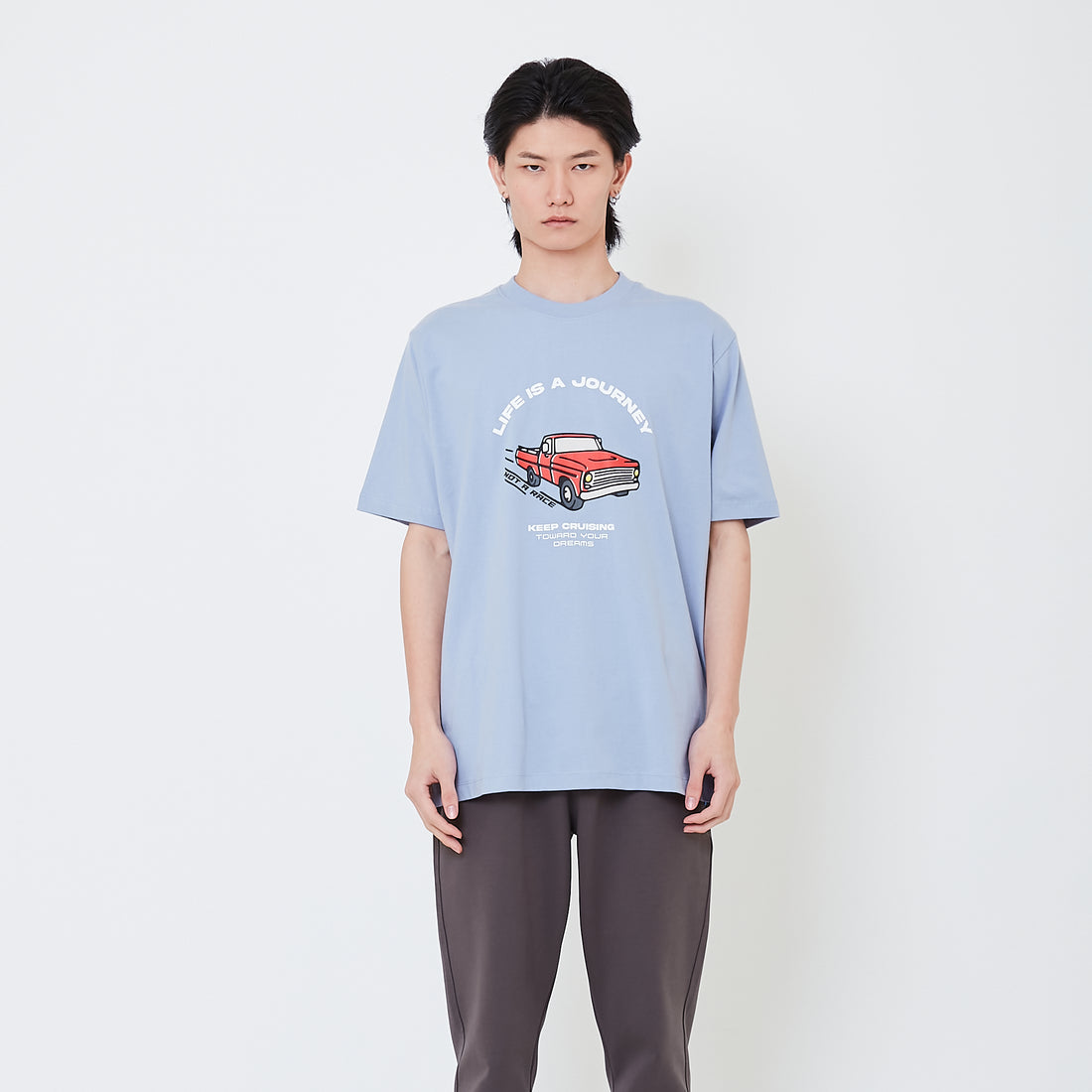 Men Graphic Tee - Violet - SM2502043B