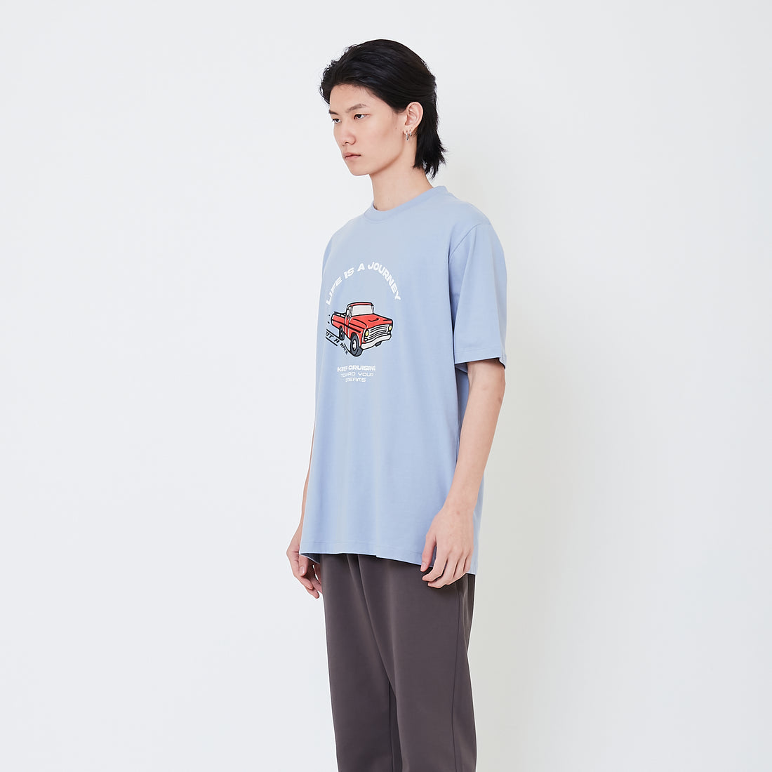 Men Graphic Tee - Violet - SM2502043B