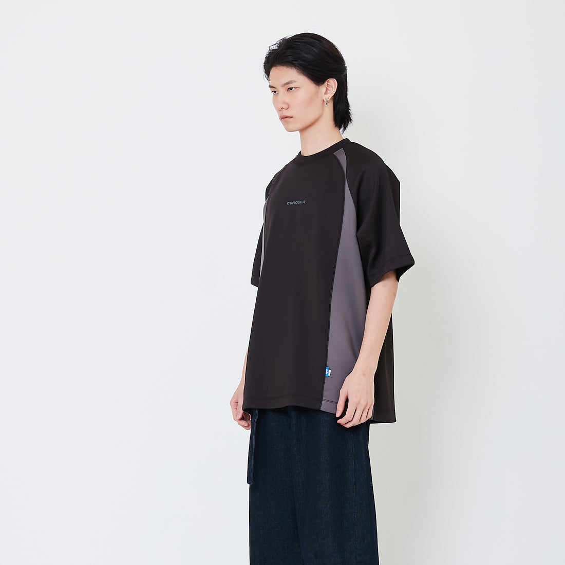 Men Oversized Jersey Tee - Black - SM2503047C