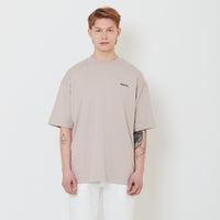 Men Printed Oversized Tee - Stone - SM2503052C