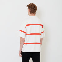 Men Oversized Stripe Sweater - Off White - SM2503059A