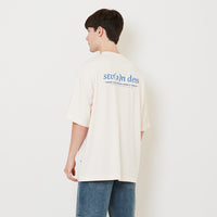 Men Printed Oversized Tee - Ivory - SM2504088A