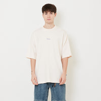 Men Printed Oversized Tee - Ivory - SM2504088A