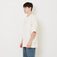 Men Printed Oversized Tee - Ivory - SM2504088A