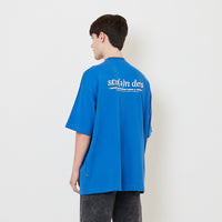 Men Printed Oversized Tee - Blue - SM2504088B