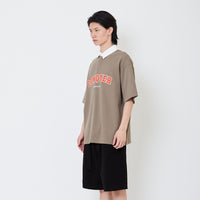 Mens Oversized Embroidery Polo Tee - Army Green - SM2504091B