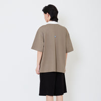 Mens Oversized Embroidery Polo Tee - Army Green - SM2504091B