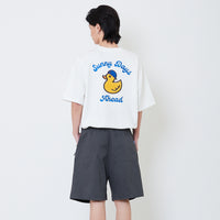 Men Twill Belted Shorts - Grey - SM2504096A
