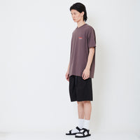 Men Twill Belted Shorts - Black - SM2504096B