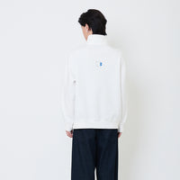 Men Oversized Quarter-Zip Sweatshirt - Off White - SM2505092A