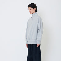 Men Oversized Quarter-Zip Sweatshirt - Melange Grey - SM2505092B