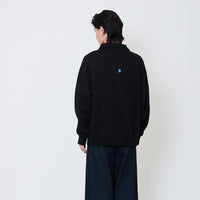 Men Oversized Quarter-Zip Sweatshirt - Black - SM2505092C