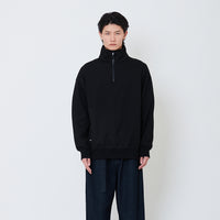 Men Oversized Quarter-Zip Sweatshirt - Black - SM2505092C
