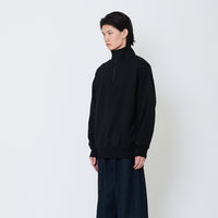 Men Oversized Quarter-Zip Sweatshirt - Black - SM2505092C