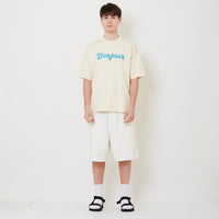 Men Wide Leg Jorts - Off White - SM2505097A