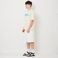 Men Wide Leg Jorts - Off White - SM2505097A