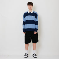 Men Wide Leg Jorts - Black - SM2505097C