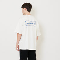Men Printed Oversized Tee - Off White - SM2505100A