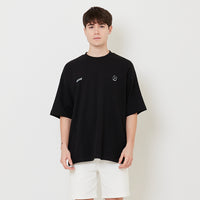 Men Printed Oversized Tee - Black - SM2505100D