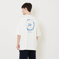 Men Printed Oversized Tee - Off White - SM2505101A
