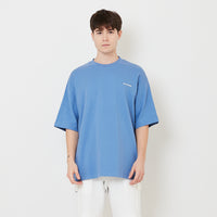 Men Printed Oversized Tee - Royal Blue - SM2505101B