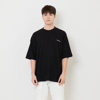 Men Printed Oversized Tee - Black - SM2505101D