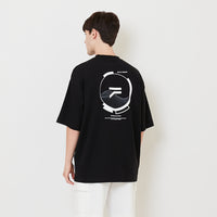 Men Printed Oversized Tee - Black - SM2505101D