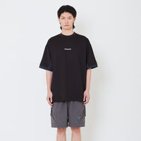 Men Hybrid Oversized Tee - Black - SM2505102B