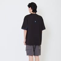 Men Hybrid Oversized Tee - Black - SM2505102B