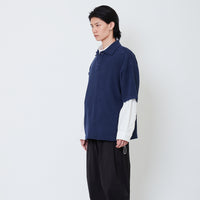 Men Oversized Polo Sweater - Navy - SM2505103C
