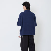 Men Oversized Polo Sweater - Navy - SM2505103C