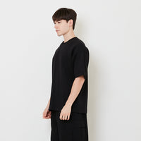 Men Oversized Neoprene Top - Black - SM2507089D