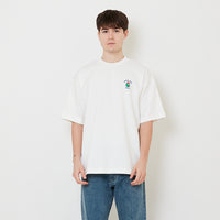 Men Embroidery Oversized Tee - Off White - SM2507115A