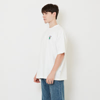 Men Embroidery Oversized Tee - Off White - SM2507115A