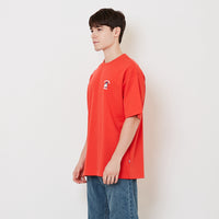 Men Embroidery Oversized Tee - Dark Orange - SM2507115C
