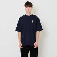 Men Embroidery Oversized Tee - Navy - SM2507115E