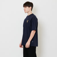 Men Embroidery Oversized Tee - Navy - SM2507115E