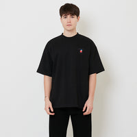 Men Embroidery Oversized Tee - Black - SM2507115F
