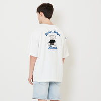 Men Embroidery Oversized Tee - Off White - SM2507117A