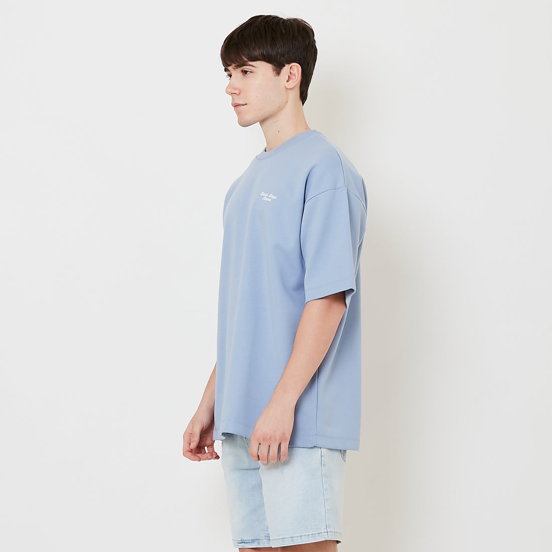 Men Embroidery Oversized Tee - Violet - SM2507117E