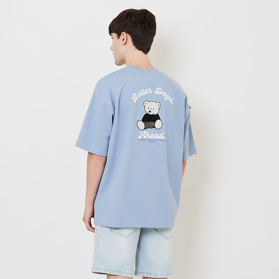 Men Embroidery Oversized Tee - Violet - SM2507117E