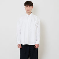 Men Oversized Neck-Tie Shirt - Off White - SM2508122A