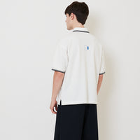 Men Oversized Polo Tee - Off White - SM2508123A