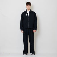 Men Straight Cut Pants With Belt - Navy - SM2508126A