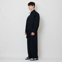 Men Straight Cut Pants With Belt - Navy - SM2508126A