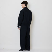 Men Straight Cut Pants With Belt - Navy - SM2508126A
